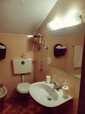 a bathroom with a sink and a toilet and a mirror at Oportobestview-TopFlat in Porto
