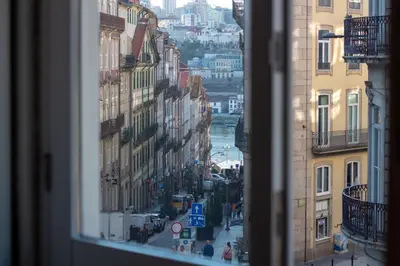 a view of a city street from a window at LovelyStay - Aurora Mezzanine in Porto