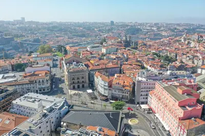 an aerial view of a city with buildings at Oporto Cool - Praça da Batalha in Porto