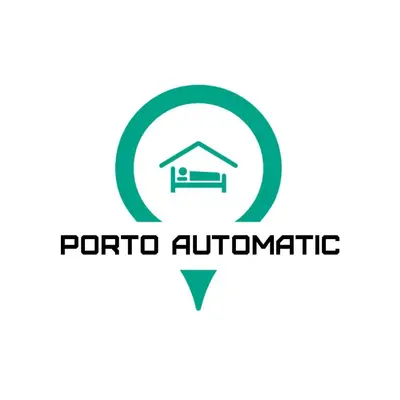 a pointer to a house with the text portal automatic at Porto Automatic in Porto