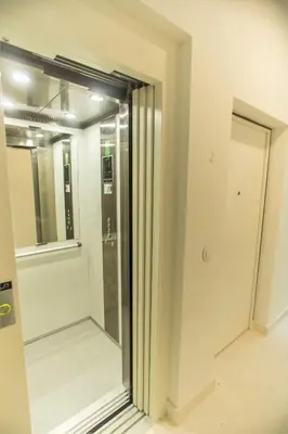 a room with a sliding glass door in a building at Sweet Bainharia by Porto City Hosts in Porto