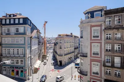 an overhead view of a city street with buildings at BOUTIQUE Rentals- THE RIBEIRA***** Apt great views in Porto