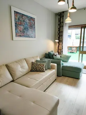 a living room with a couch and a table at Porto Santa Catarina - Apartment with Terrace in Porto