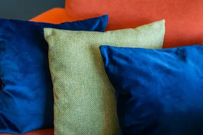 a group of blue pillows sitting on a couch at Porto Cathedral II in Porto