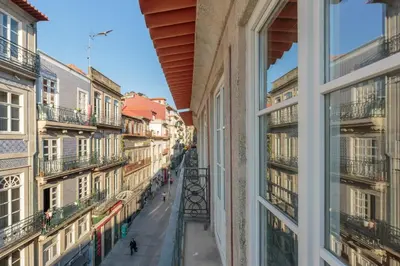 a view from a window of a street at YOUROPO - Flores in Porto
