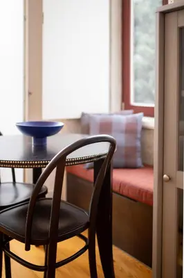 a room with a table and a chair and a window at Bolhão - Dixo's Oporto Apartments VIII in Porto