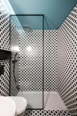 a bathroom with a shower with a toilet and a sink at HM - Infante Riverside Apartment K in Porto