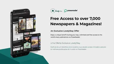 a free access to over new newspapers magazines and a cataloguebookzyzy at Boavista Penthouse w/ 2 Balconies & AC by LovelyStay in Porto