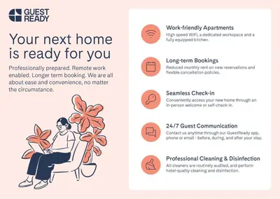 a brochure of a woman sitting in a chair with a plant at GuestReady - Urban Retreat in Gaia in Vila Nova de Gaia