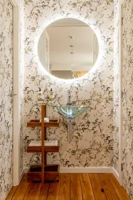 a bathroom with a mirror and a sink at FONTE SANTA Manor House in Vila Nova de Gaia