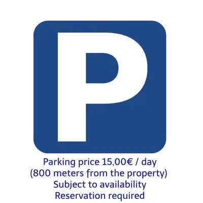 a blue and white sign with a parking price meters from at Apartments Porto Historico in Porto