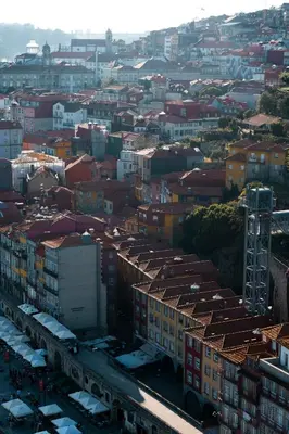an aerial view of a city with buildings at Casa Girasol River View in Porto