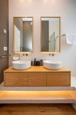 two sinks in a bathroom with two mirrors at Liiiving in Gaia - Douro Dream View in Vila Nova de Gaia