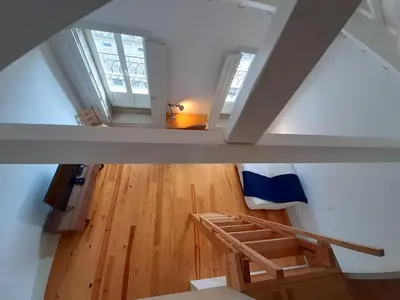 an overhead view of a room with a bed and a floor at Porto Vista by Flat in Porto in Porto