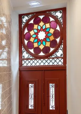 a door with a stained glass window above it at Utopian - Design Suites Porto - Free Minibar in Porto