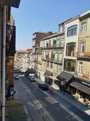 a view of a city street with buildings at Oporto Golden Flat in Porto