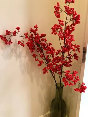 a vase filled with red flowers on a table at Central charming apartment in Porto