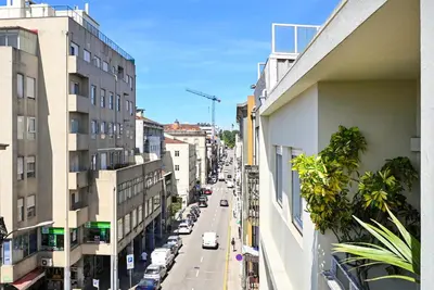 a view of a city street from a building at Lapa City Flat Porto - by Guest SPA in Porto