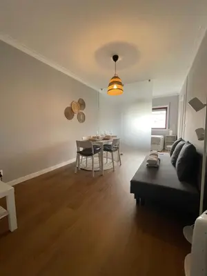 a living room with a couch and a table at Lindo apartamento em Gaia ao lado Bodegas in Vila Nova de Gaia