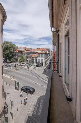 a view of a city street from a building at Porto Almada 180 Apartments in Porto